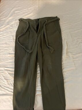 Lulu's Men's Olive Green Cargo Drawstring Trousers